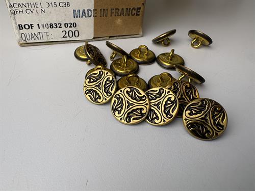 Fransk knap - sort/guld i mønster