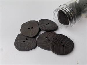 Knap - mørk brun med riflet mat overflade, 32 mm
