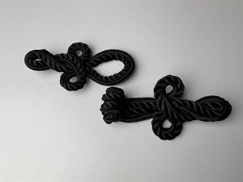 Kinesisk knap - knude knap, sort 