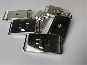 Spænde - lås/lukke/taske/vrider i sølv metal