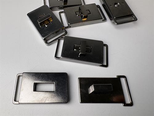 Spænde - lås/lukke/taske/vrider i gun metal