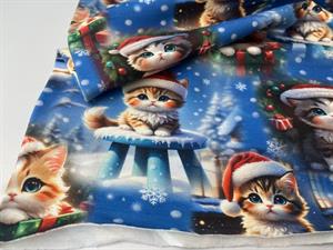 Bomuldsjersey - søde katte til juleaften, gots