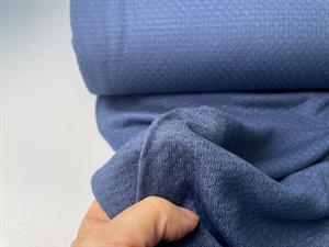 Tynd viscose jersey - fint lille mønster og flot blå