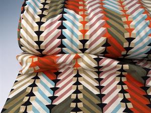 Bomuldsjersey - fedt zigzag print 