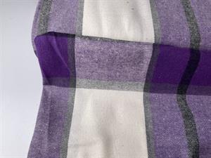 Fastvævet flonel - skønne tern i lilla og offwhite