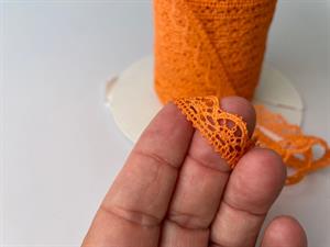 Hæklet bomuldskant - retro orange