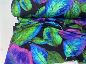 Viscosejersey - purple / green leaves