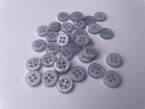 Skjorteknap - klassisk, blank og grålilla, 10 mm