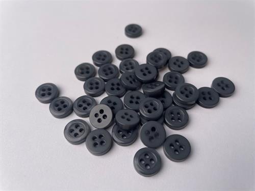 Skjorteknap - klassisk, blank og grå, 10 mm