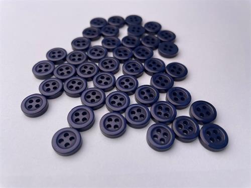 Skjorteknap - klassisk, blank og marineblå, 10 mm