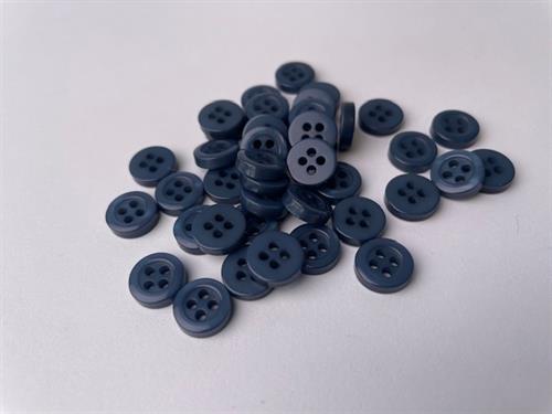 Skjorteknap - klassisk, blank og blå, 10 mm