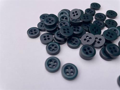 Skjorteknap - klassisk, blank og petrolgrøn, 10 mm
