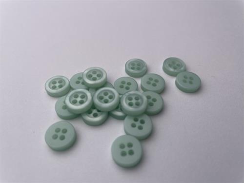 Skjorteknap - klassisk, blank og sart mint, 10 mm