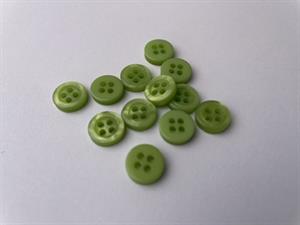 Skjorteknap - klassisk, blank og lime, 10 mm
