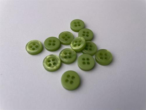 Skjorteknap - klassisk, blank og lime, 10 mm