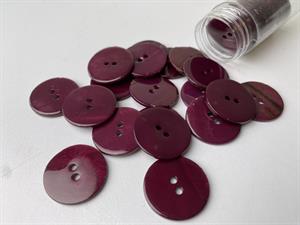 Poleret perlemorsknap - mørk lyng og blank, 22 mm