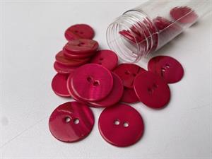 Poleret perlemorsknap - neon pink og blank, 20 mm