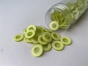 Knap -  blid pistaciegrøn med tyk kant, 12 mm