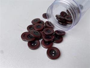 Knap -  burgundy med tyk kant, 12 mm