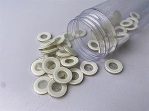 Knap -  hvid med tyk kant, 12 mm