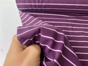 Bomuldsjersey - stribet i lilla / pastel lilla