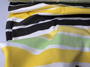 Bomulds interlock - lækker blød, i ujævne striber 