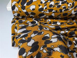 Vinterjersey - smukt mønster på cognacfarvet bund