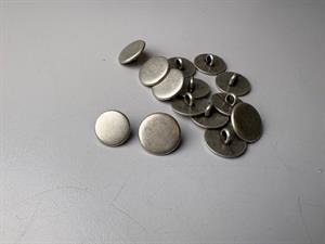 Metal knap - børstet stål, 13 mm