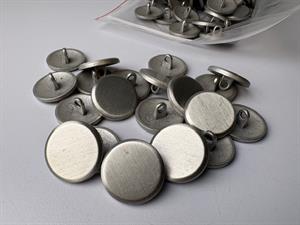 Metal knap - flot børstet stål, 19 mm