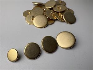 Metal knap - flot messing, 19 mm