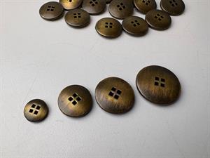 Metal knap - flot antik messing, 20 mm