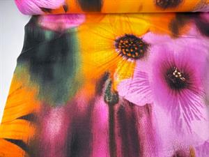 Bomuldsjersey - store smukke blomster 