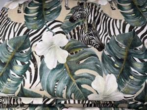 Viscosejersey - zebraer og blade 