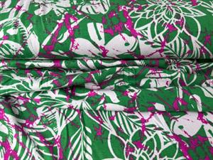 Viscosejersey - smuk grøn bund med mønster på