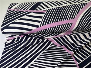 Viscosejersey - let strikket i grafisk mønster