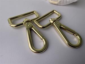 Karabinhage i guld, 48 mm x 70 mm