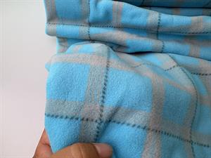 Micro fleece - turkis med tern