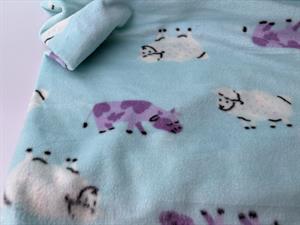 Micro fleece - mint med køer på