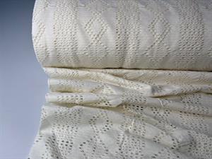 Effekt jersey - offwhite med hulmønster