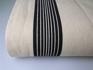 Strofinaccio - viskestykke stof, hørblanding med sort stribe
