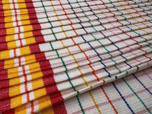 Strofinaccio - viskestykke stof, hørblanding med farverige tern