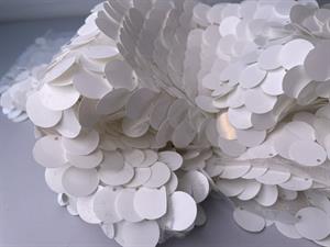 Pailletstof - store pailletter i offwhite