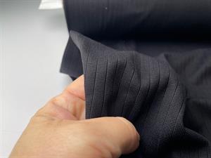 Polyesterjersey - sort og rillet