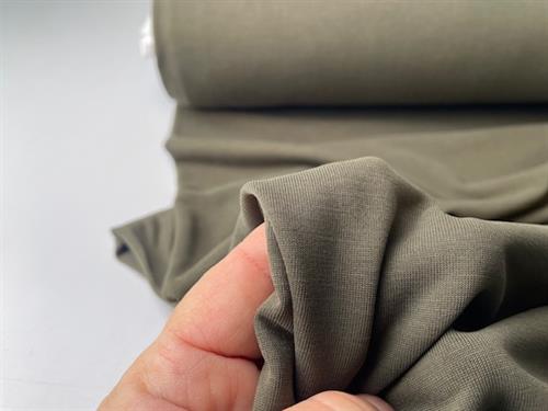 Viscosejersey med modal - flot armygrøn med peach skin overflade