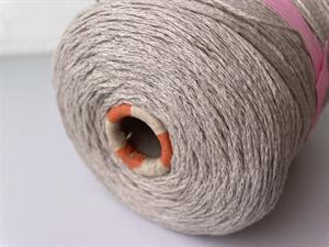 Hørgarn - fintrådet, tubestrikket i beige, hel cone