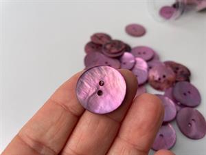 Perlemorsknap - lys rødlilla, 22 mm