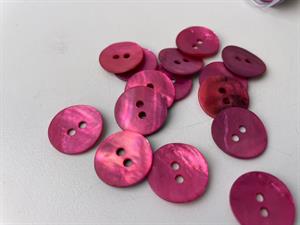 Perlemorsknap - mørk pink, 18 mm