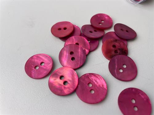 Perlemorsknap - mørk pink, 18 mm