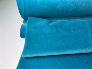 Vævet bomuldsvelour - flot turkisblå