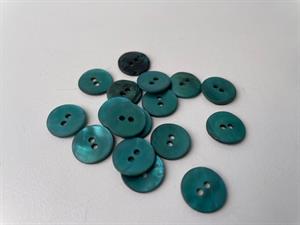 Perlemorsknap - søgrøn, 13 mm, med mat overflade